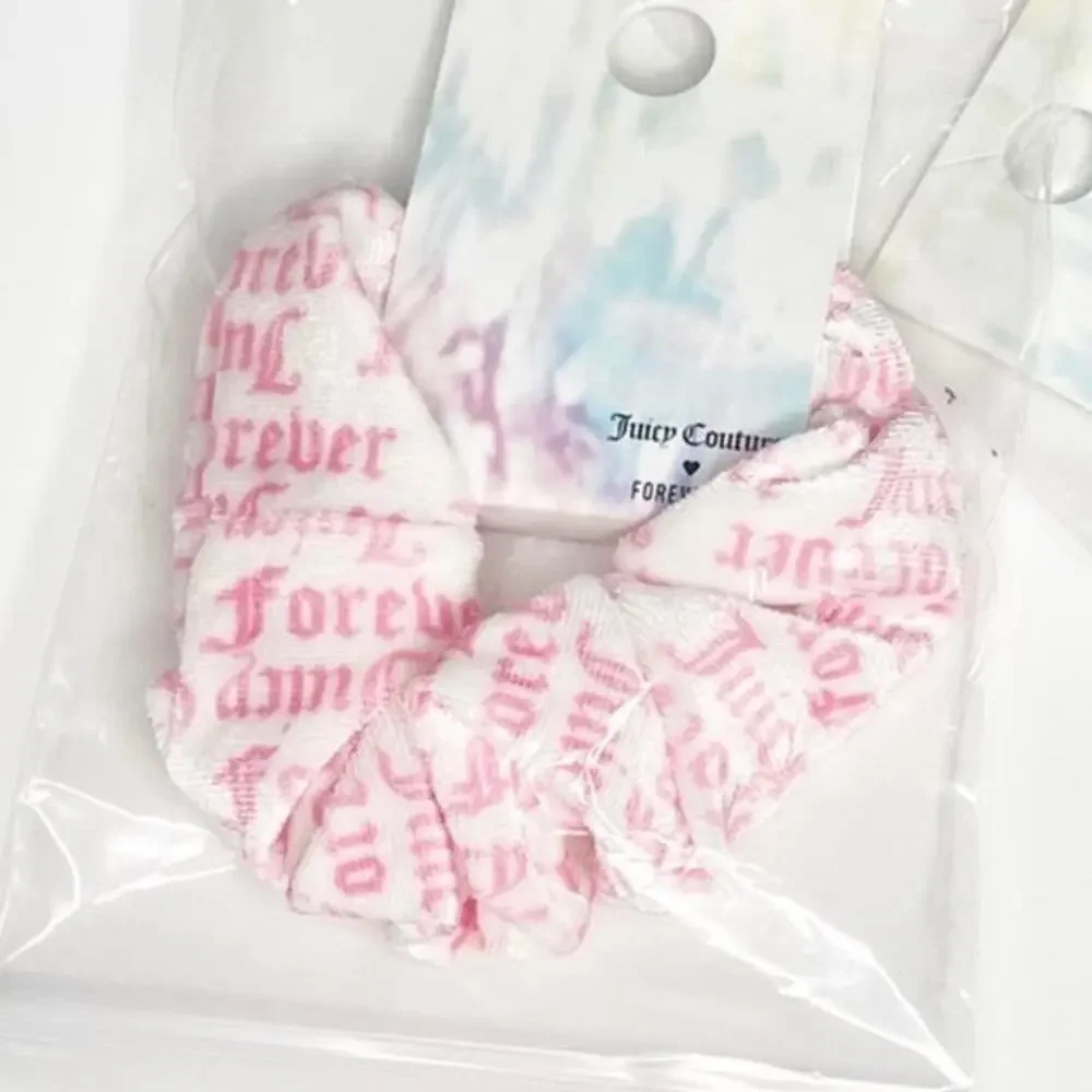 Juicy Couture Velour Pink Logo Scrunchi Y2k Princess